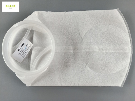 PTFE PP riegan el bolso de filtro 100 micrones con el anillo plástico