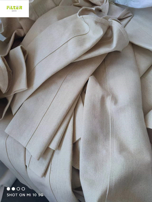 Calcetines del filtro de 500GSM~550GSM Nomex Aramid con alto pegamento transparente del silicón