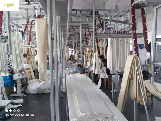 Calcetines del filtro de 500GSM~550GSM Nomex Aramid con alto pegamento transparente del silicón