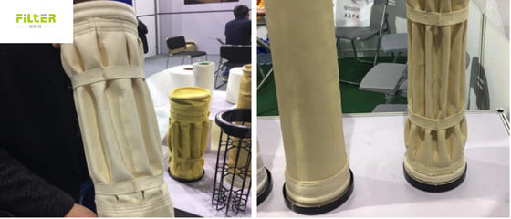 Bolsas de filtro de polvo industrial plissadas Nomex para plantas de cemento