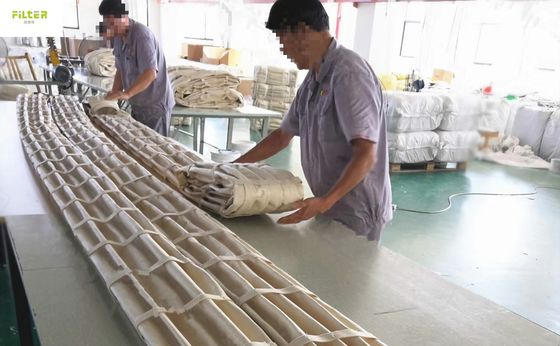 Bolso de filtro para colector de polvo de tipo de bolsillo Calcetines de filtro pliegados de poliéster Nomex