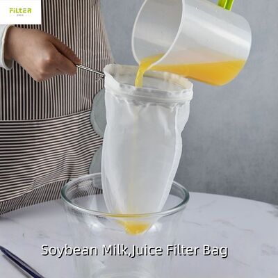 Bolsa de filtro de jugo de malla ultra fina reutilizable de grado alimenticio Bolsa de filtro de jugo de frutas