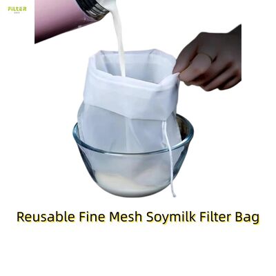 Bolso de filtro de algodón de tejido fino para leche de almendras casera, leche de soja y jugos