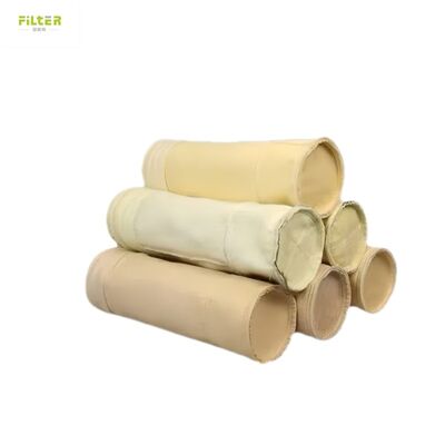 Bolsas industriales de filtro de alta temperatura hechas de fieltro de poliéster perforado con aguja con fondo reforzado para la recolección de polvo