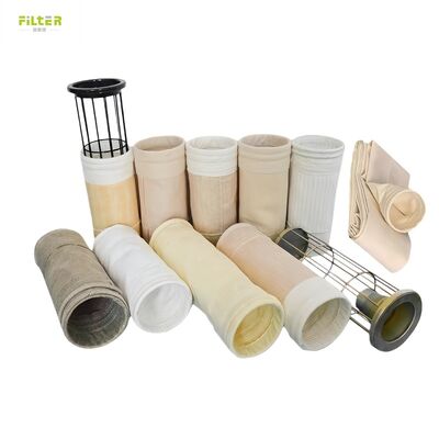 Bolsas de filtro P84 personalizables producidas con tela de filtro P84 GSM 550 para diversos sistemas de recolección de polvo industrial