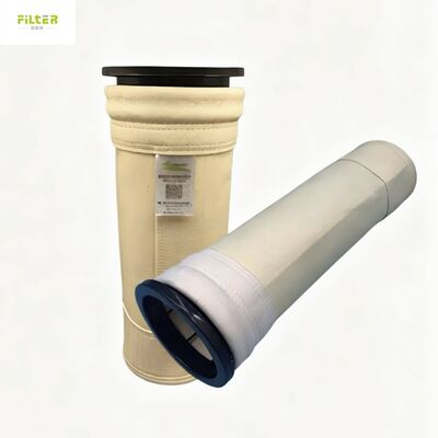 Bolsas de filtro de PPS fabricadas con alta intensidad y excelente tratamiento de acabado para la planta de cemento y la caldera de carbón