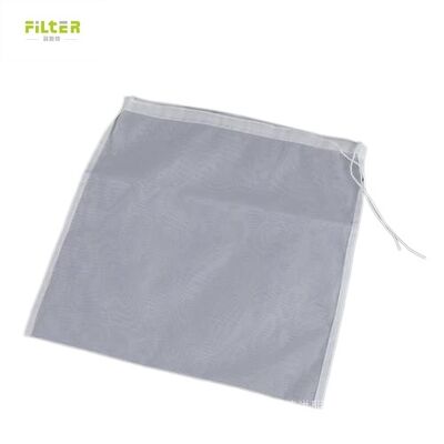 Bolsa de filtro de líquido de malla de nylon duradera material de grado alimenticio de diseño reutilizable de malla fina de estiramiento de múltiples opciones de micrones cierre de la cuerda de tracción