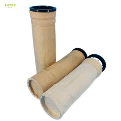P84 PPS Polyester PTFE Fibra de vidrio Bolsa de filtro industrial de alta temperatura para la eliminación de polvo de gases de combustión