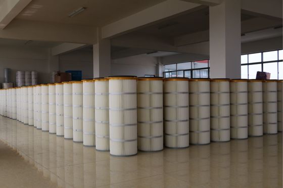 Cartucho de filtro plisado cubierta del hierro tres - estirones para la concentración de polvo grande