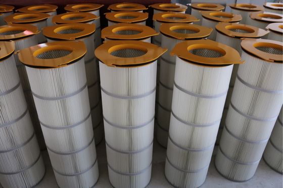 Cartucho de filtro plisado cubierta del hierro tres - estirones para la concentración de polvo grande