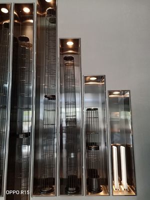 Bolso de filtro plisado estrella del poliéster 450GSM 550GSM para los sistemas del colector de polvo