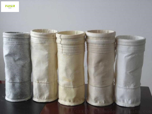 Bolsos de filtro des alta temperatura de la fibra de vidrio para el polvo de acero del polvo del cemento