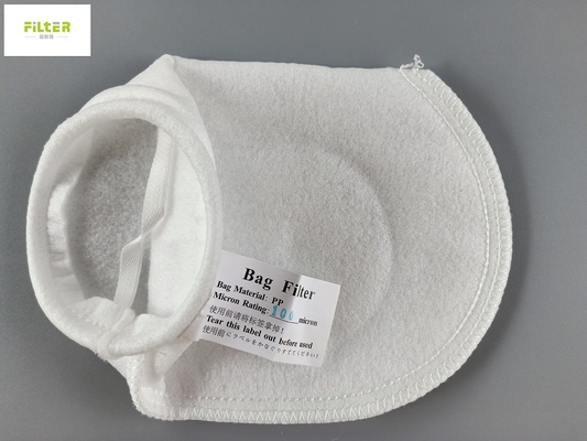 Bolso de filtro líquido de 100 PP del micrón con el anillo de acero SS304